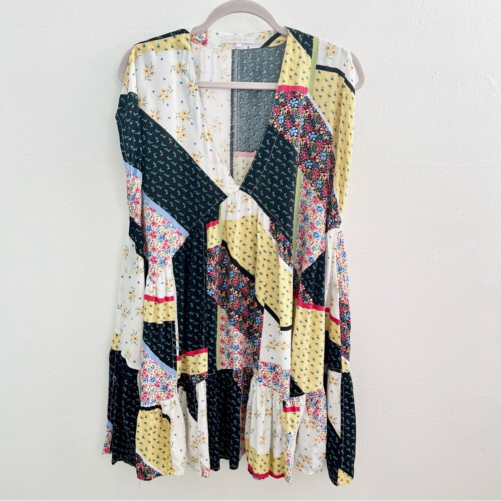 Olivaceous Multicolor Patchwork Mini Dress - image 6